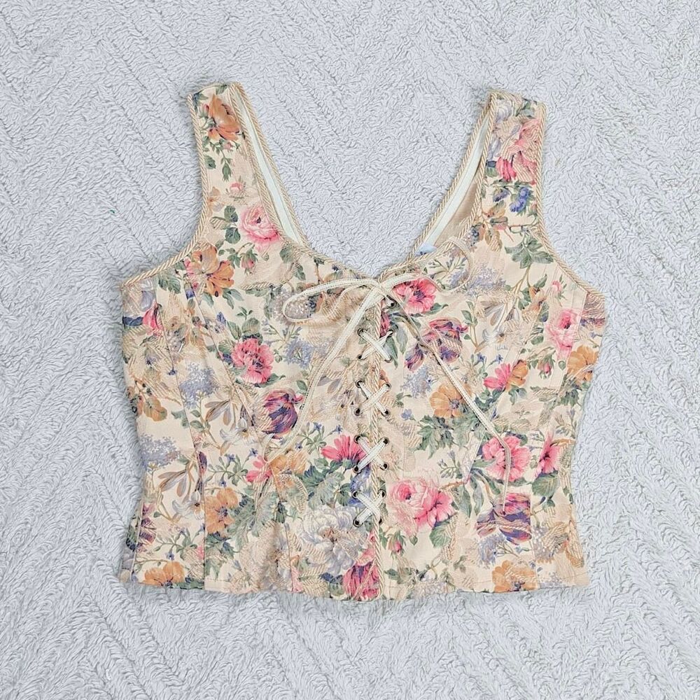 Vintage 90s Floral Twine Renaissance Corset